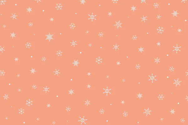 Kerstkaart Sneeuwvlokken Vallende Witte Sneeuw Achtergrond Vectorillustratie Vrolijk Kerstfeest Gelukkig — Stockvector