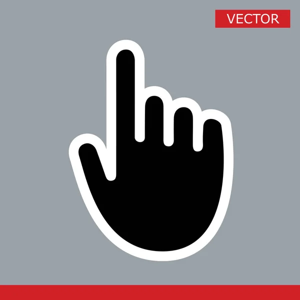 Schwarzer Moderner Handcursor Mit Abgerundeten Ecken Zeiger Symbol Vektor Illustration — Stockvektor