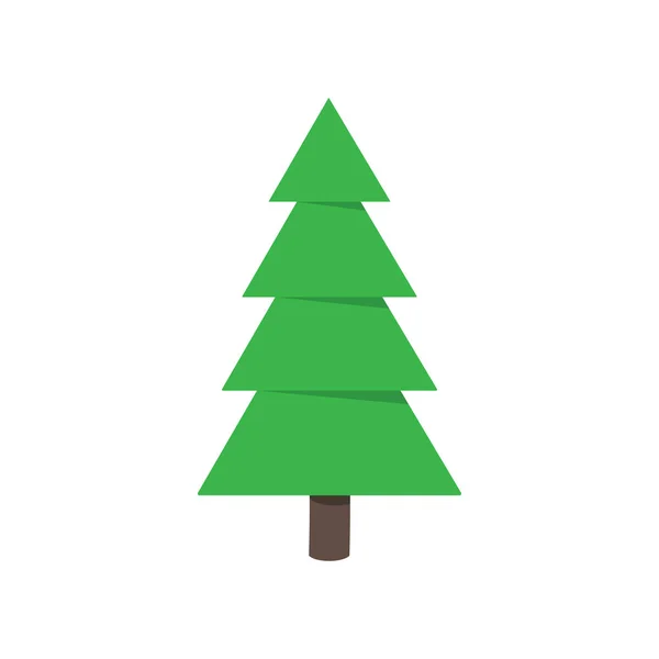 克里斯特斯树冷杉平面样式设计图标符号向量例证 在白色背景隔绝的家庭圣诞节节日庆祝的标志 简单的形状为神圣的一天 圣诞快乐 新年快乐 — 图库矢量图片