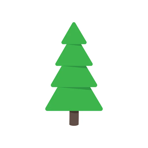 圣诞树冷杉平面样式设计图标标志向量例证 在白色背景隔绝的家庭圣诞节节日庆祝的标志 简单的形状为神圣的一天 圣诞快乐 新年快乐 — 图库矢量图片