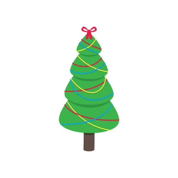 Χριστουγεννιάτικο Δέντρο Έλατου Σχεδίαση Επίπεδη Στυλ Εικονίδιο Σημάδι Διανυσματικά Εικονογράφηση — Διανυσματικό Αρχείο