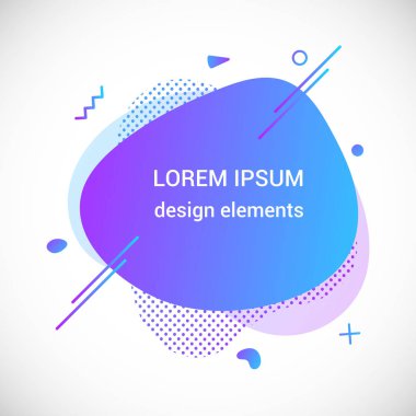 Modern sıvı soyut öğe grafik degrade düz stil tasarım sıvı vektör renkli resimde banner basit şekli şablonu logo, tanıtım, el ilanı, broşür beyaz arka plan üzerinde izole için.