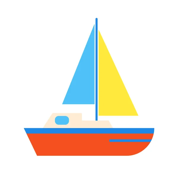 Segelboot Flachen Stil Design Vektor Illustration Symbol Zeichen Isoliert Auf — Stockvektor