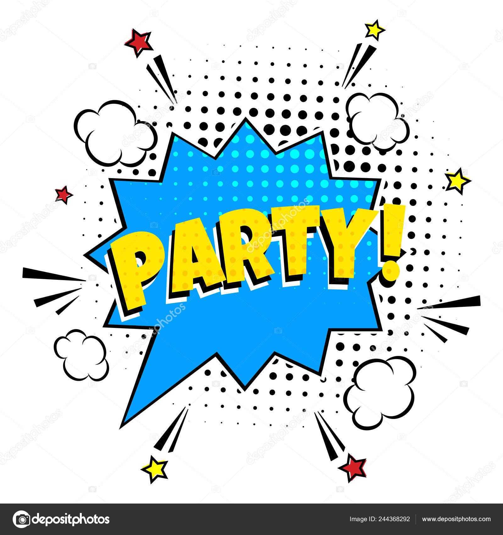 Download Comic Lettering Party Speech Bubbles Comic Style Flat Design Dynamic Vector Image By C Mironovkonstantin Vector Stock 244368292