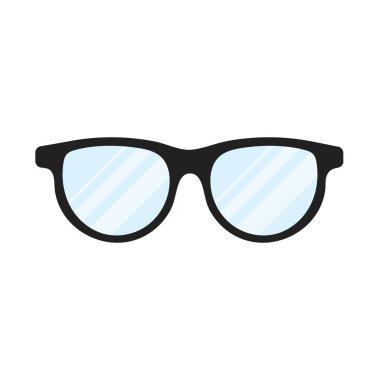 Nerd düz göz gözlük illüstrasyon izole işareti simge stil vektör. 