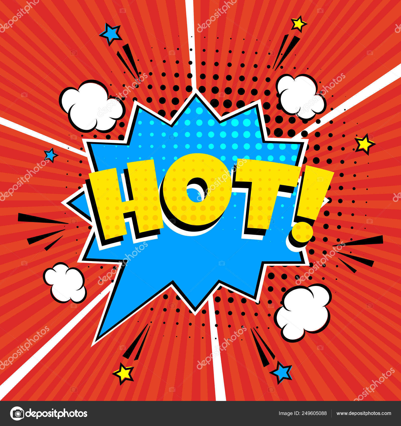 Download Comic Lettering Hot Speech Bubbles Comic Style Flat Design Dynamic Vector Image By C Mironovkonstantin Vector Stock 249605088
