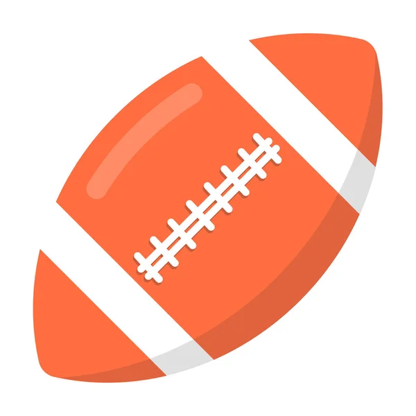 Orange american football ball flat style design icon sign isolated on white background. Symbol of the sport game rugby or football.