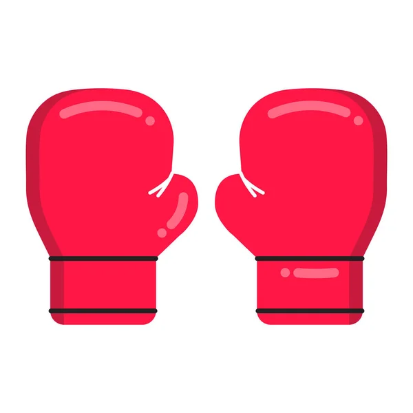 红色拳击手套平面风格设计矢量插画图标标志隔离在白色背景 拳击运动游戏的符号和会徽概念 — 图库矢量图片