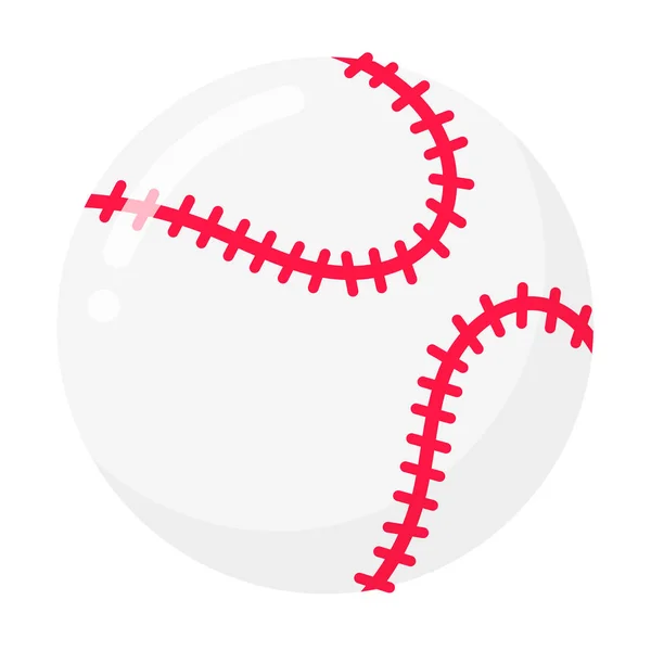 Ballon Baseball Design Plat Illustration Vectorielle Isolé Sur Fond Blanc — Image vectorielle