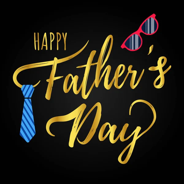 Happy Father S Day Postcard Flat Style Design Vector Illustration Isolated On White Background Golden Gradient Lettering Words Glasses And Tie Symbols Ofs Super Dad Stock Images Page Everypixel