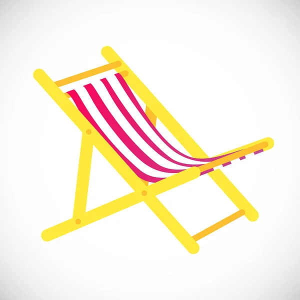 Chaise Lounge Playa Estilo Plano Diseño Vector Ilustración Icono Signo — Vector de stock