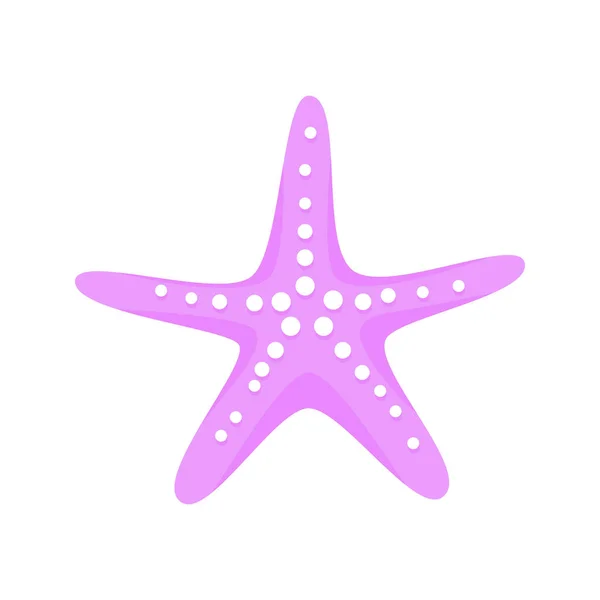 Pink Sea Starfish Flat Stil Design Vektor Illustration Isolerad Vit — Stock vektor