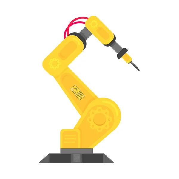 Robotic Arm Flat Stil Design Vektor Illustration Ikon Skylt Isolerad — Stock vektor