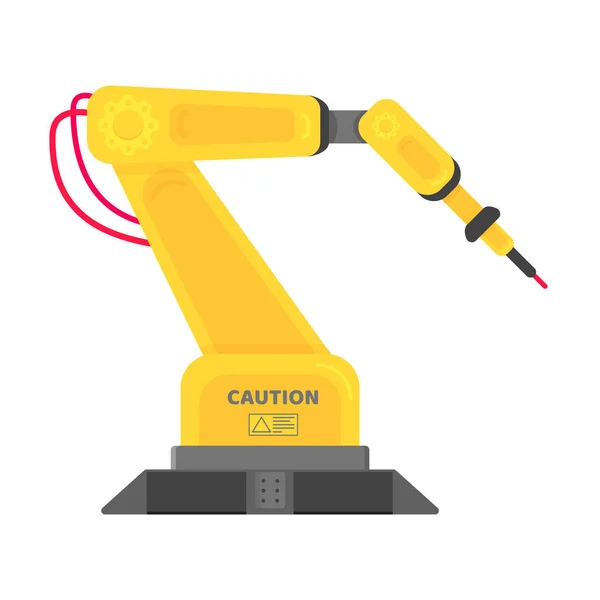 Robotarm Platte Stijl Ontwerp Vector Illustratie Pictogram Teken Geïsoleerd Witte — Stockvector