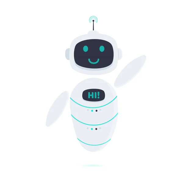 Robot Chatbot Ikona Ilustracja Białym Tle Projekt Płaski Styl Wektor — Wektor stockowy
