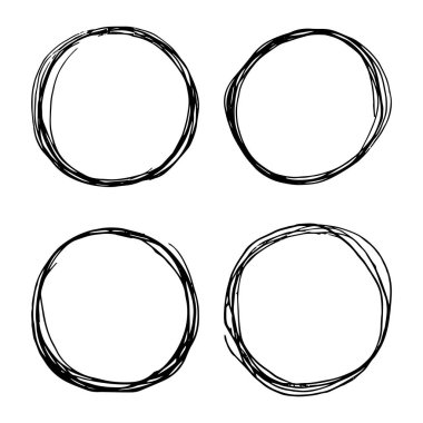 Beyaz arka plan çizmek vektör illüstrasyon izole yuvarlak çizim 4.