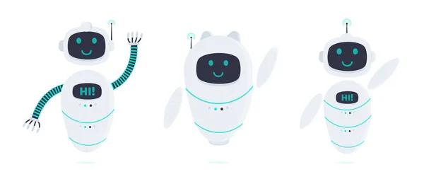 Robotlar Chatbot Simge Işareti Beyaz Arka Plan Üzerinde Izole Düz — Stok Vektör