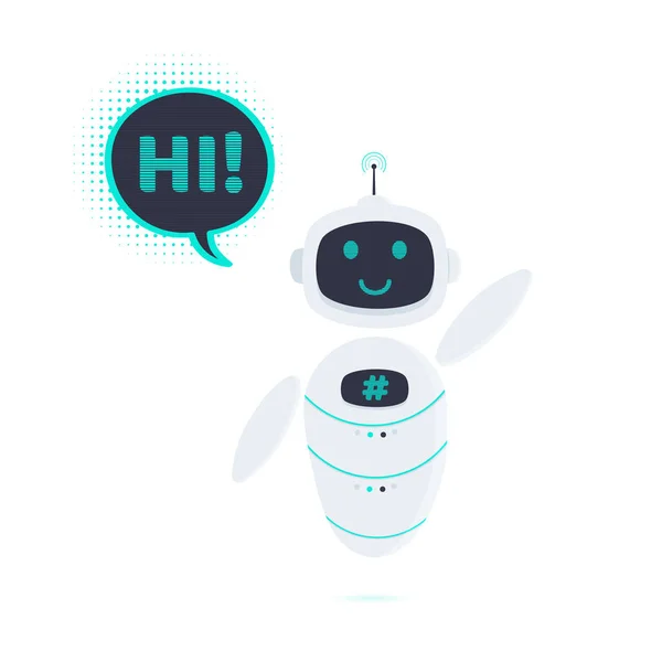 Robot Chatbot Simgesi Beyaz Arka Plan Üzerinde Izole Düz Stil — Stok Vektör