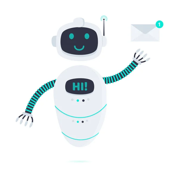 Robot Chatbot Simgesi Beyaz Arka Plan Üzerinde Izole Düz Stil — Stok Vektör