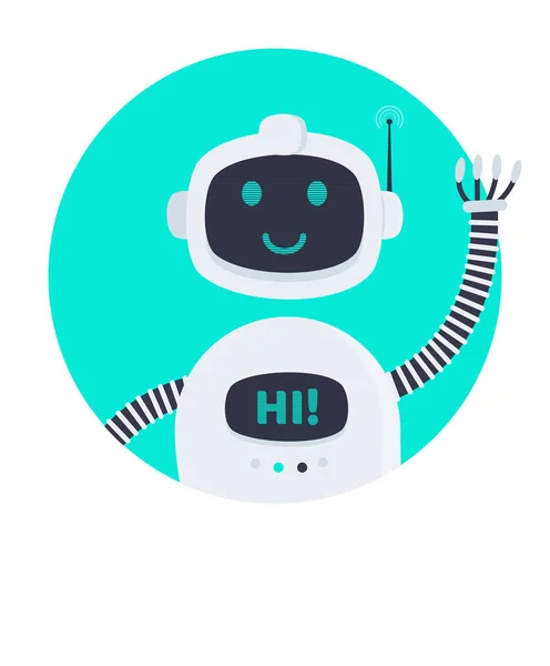 Robot Chatbot Ikona Ilustracja Białym Tle Projekt Płaski Styl Wektor — Wektor stockowy