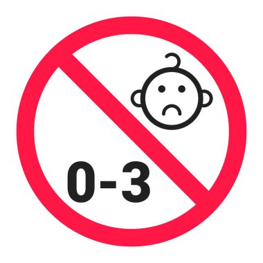 3 yaşından küçük çocuklar için uygun değil boğulma tehlikesi yasak işareti