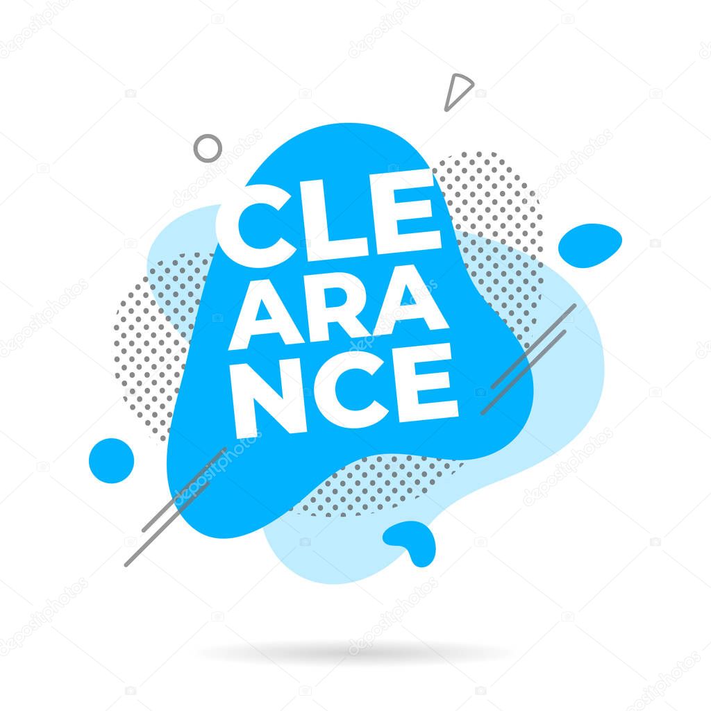 Modern liquid abstract CLEARANCE text flat style design