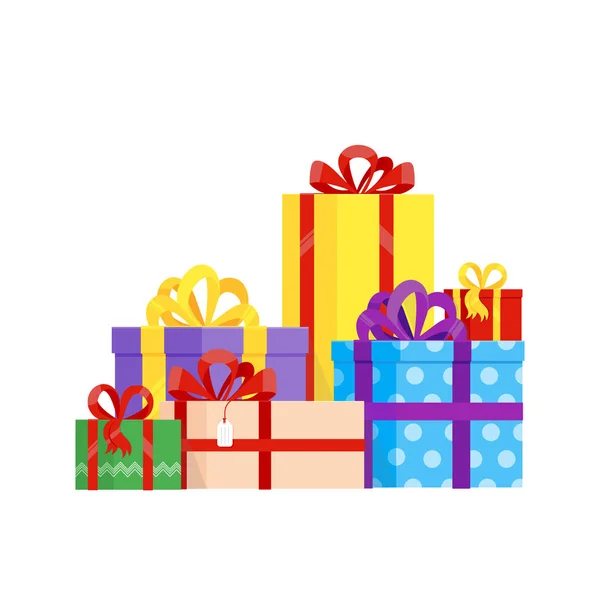 Pile of present gift boxes — Stock Vector