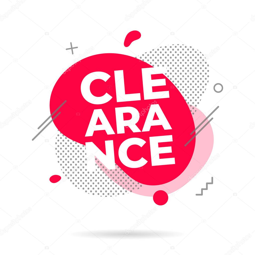 Modern liquid abstract CLEARANCE text flat style design