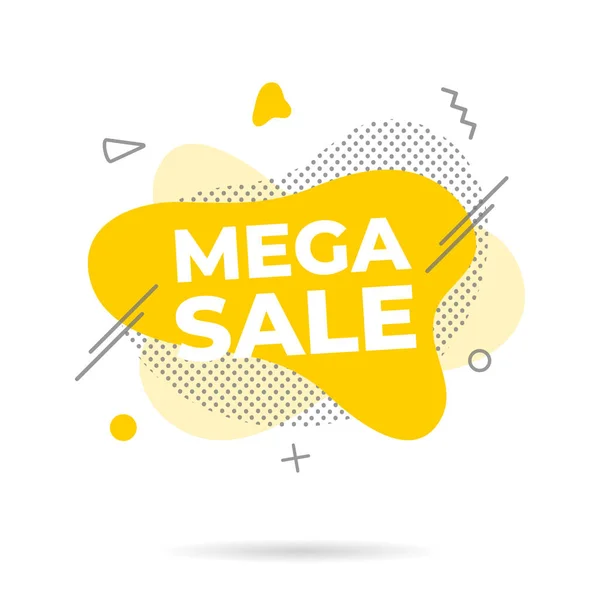 Σύγχρονο υγρό αφηρημένο Mega πώληση κείμενο επίπεδο στυλ σχέδιο — Διανυσματικό Αρχείο