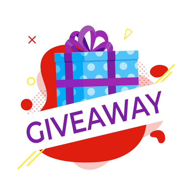 Предоставление концепции подарка победителям в социальных сетях с плоским дизайном
