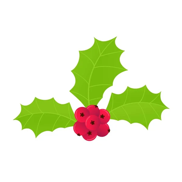 Téli és ünnep szimbóluma-Holly bogyók ikon jel. — Stock Vector