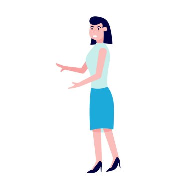 Düz stil tasarımı konuşan iş kadını ajitatör