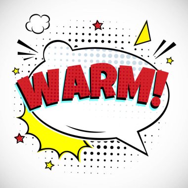 Konuşma Bubbles Comic Style Düz Tasarım Komik Yazı Sıcak.