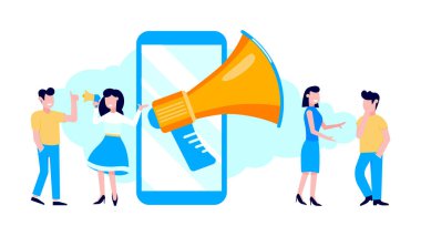 Beyaz arka plan üzerinde yalıtılmış bir arkadaşınıza düz stil tasarım vektör çizimi bakın