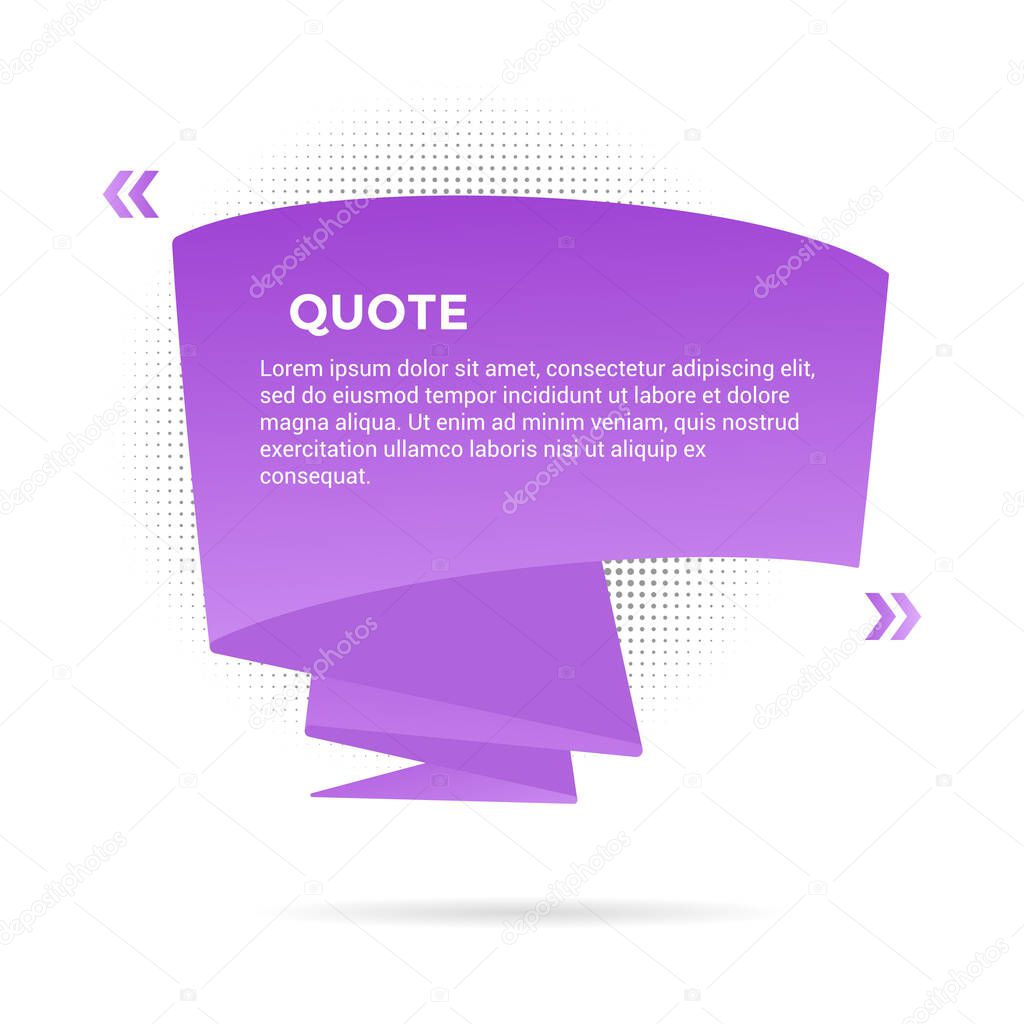 Big ribbon with quote text space vector illustration isolated on white background.