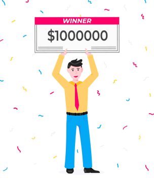 Büyük ikramiye çekiyle mutlu piyango kazananı.