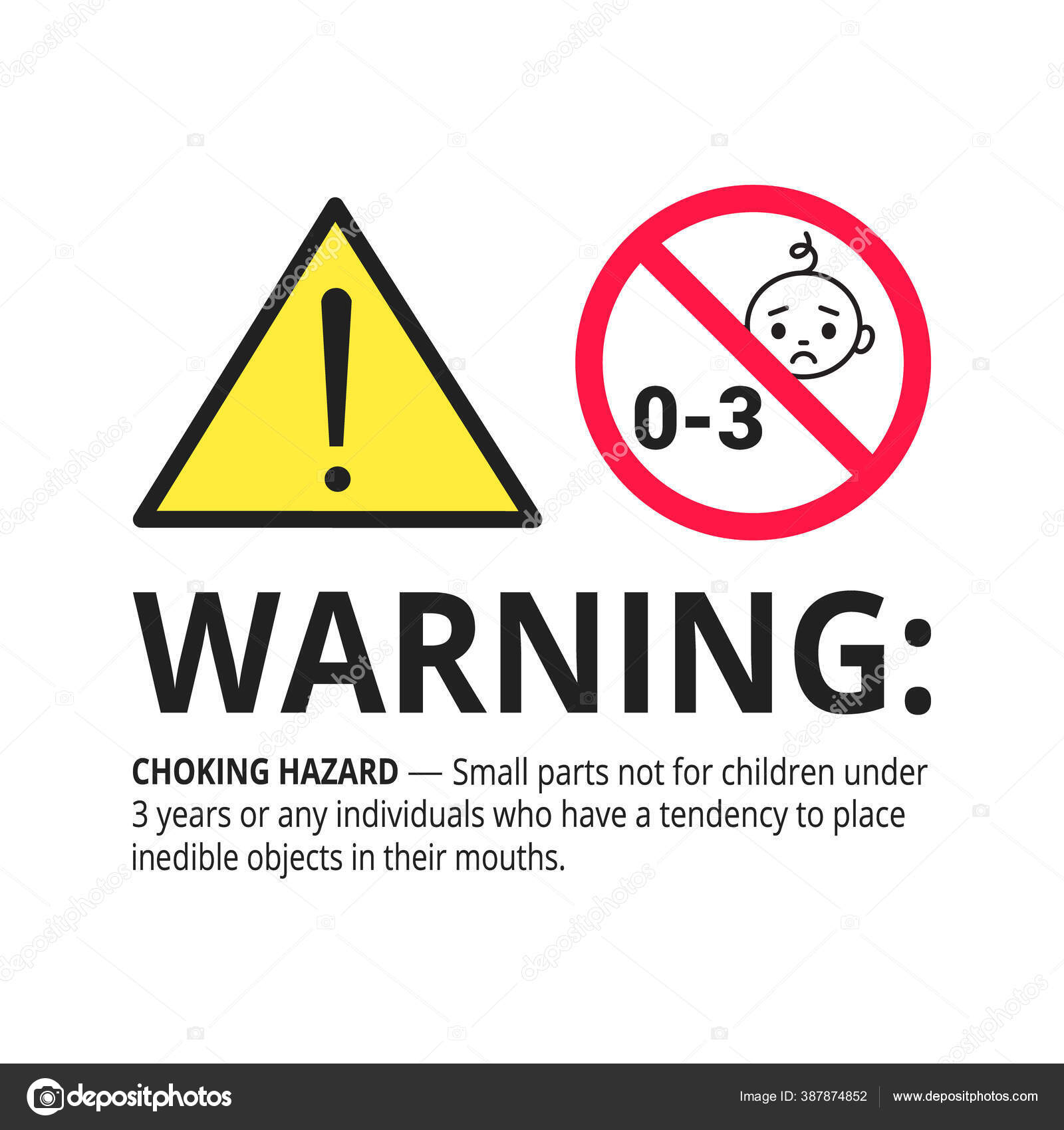 Warnung! Warnschild, Aufkleber, Sticker Stock-Vektorgrafik