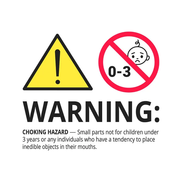 Small Parts Warning Stickers, Choking Hazard Age Restriction