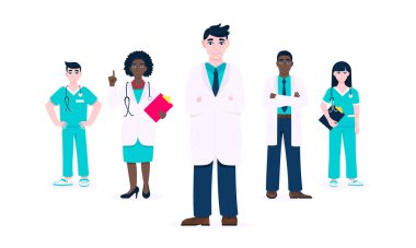 Tıbbi personel doktorları klinik çalışanı illüstrasyonu