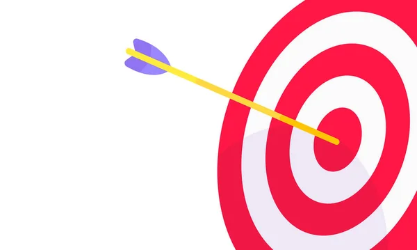 Sport mål ikon med pil i bullseye med skuggor på den. — Stock vektor