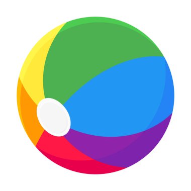 Şişirilebilir zıplayan plaj topu düz stil tasarım vektör çizimi.