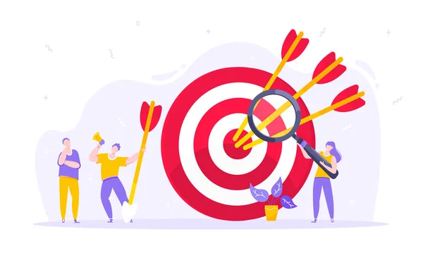 Goal achievement business concept sport target icon and arrows in the bullseye. — Stock Vector