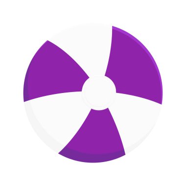 Şişirilebilir plaj topu düz stil tasarım vektör çizim simgesi işareti