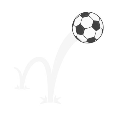 Zıplayan futbol topu düz stil tasarım vektör çizim simgesi işareti beyaz arkaplanda izole.