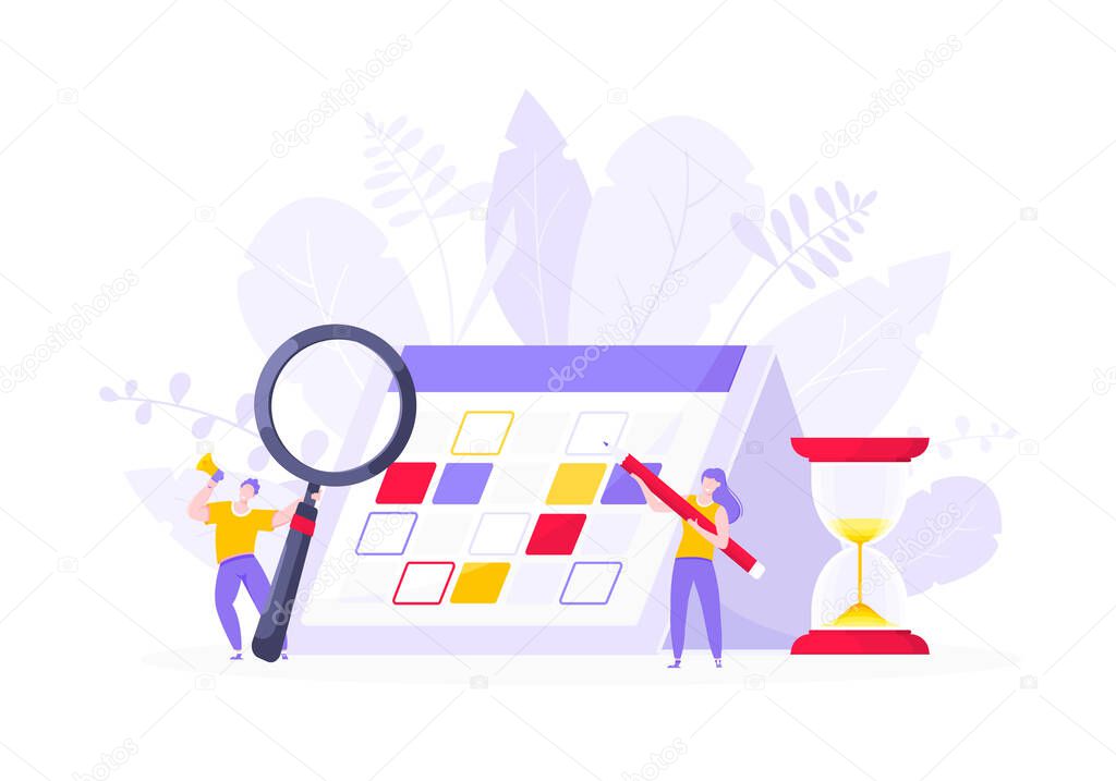 Calendar planning schedule business concept vector illustration.