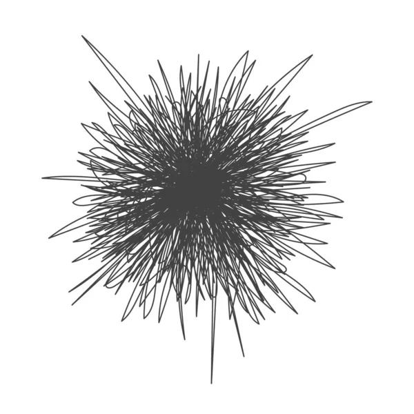 Verwarring chaos abstracte hand getrokken rommelige krabbel bal vector illustratie. — Stockvector