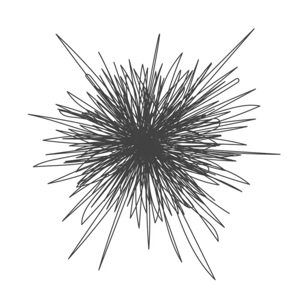 Tangle caos abstracto dibujado a mano bola de garabato desordenado vector ilustración. — Vector de stock