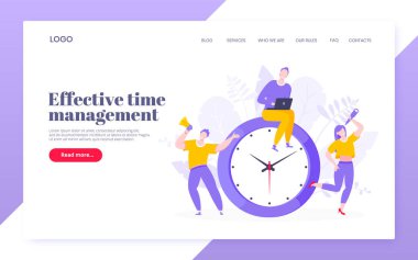 Etkili iş yönetimi iş konsepti düz stil tasarım vektör çizimi.