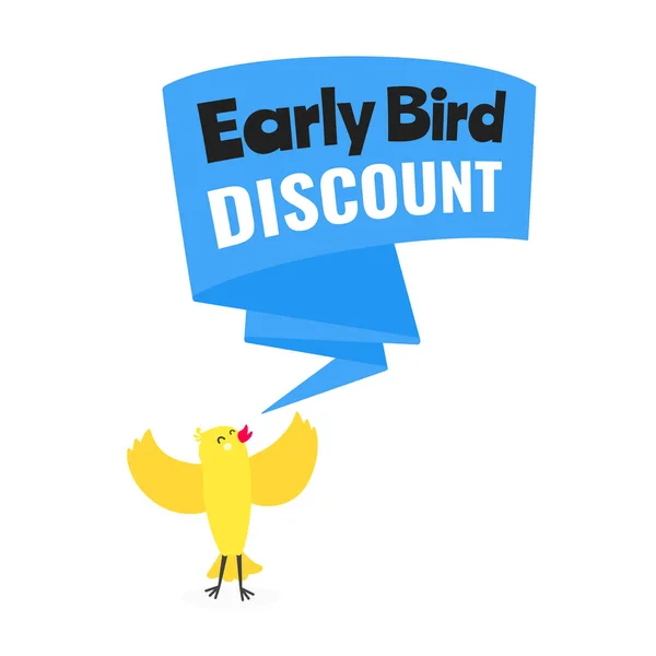 Early bird offerta speciale sconto vendita evento banner stile piatto disegno vettoriale illustrazione. — Vettoriale Stock