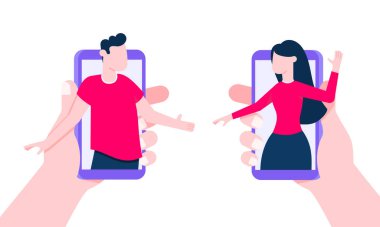 Telefondaki internet konferansı görüntüsü..